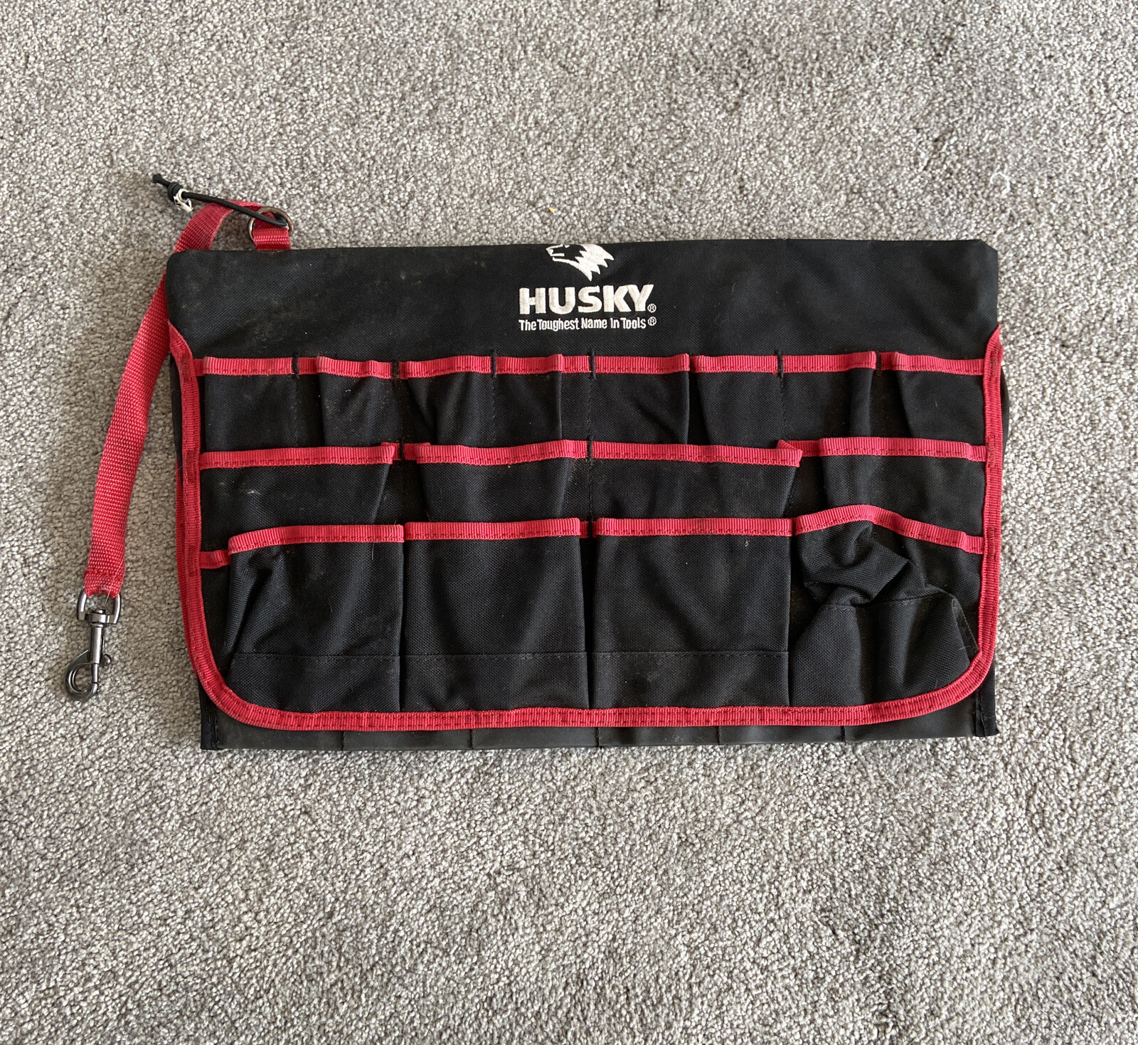 husky tool pouch black & red 18”