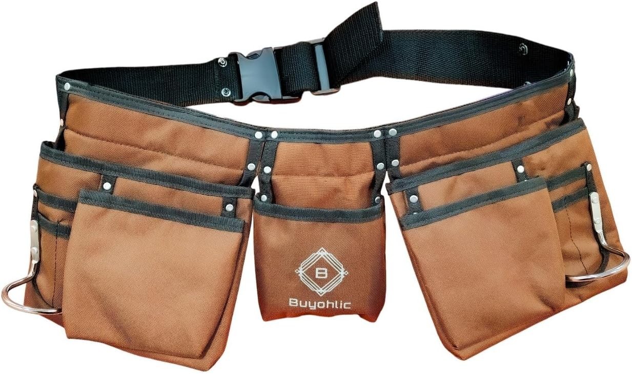 Heavy-Duty Polyester Tool Bag with 11 Pockets With Belt– Double-Sided Design