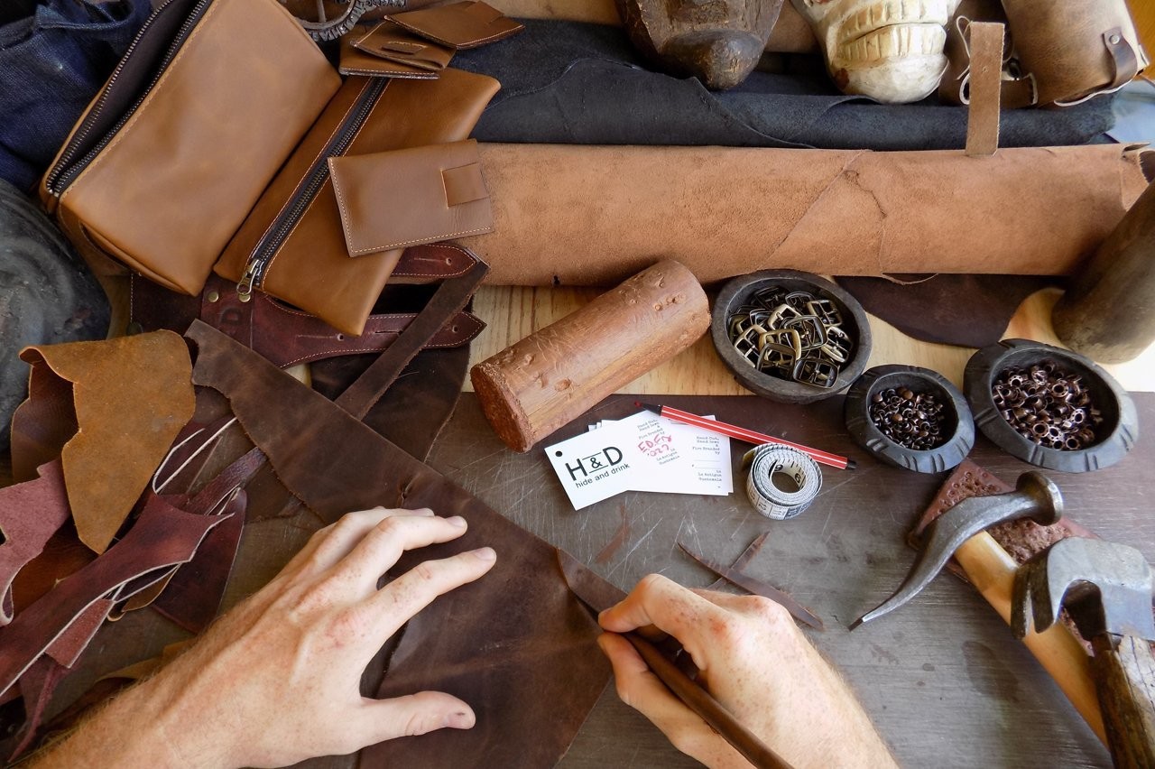 Hide Drink, Rustic Small Tool Roll-Up Bag (10 Slots), Portable Carry-On Pouch
