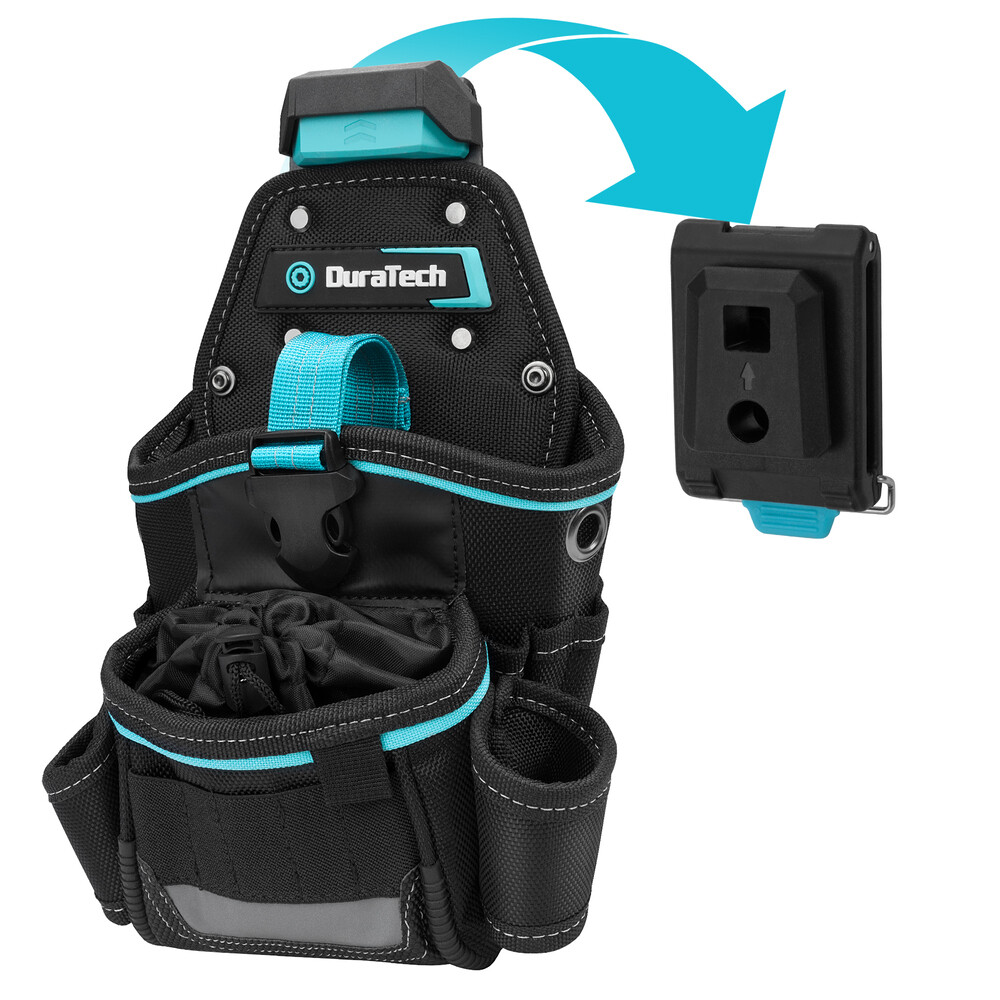 DuraTech Large Drill Driver Holster Drill Holder w/Side Bit Pockets Holder Strap