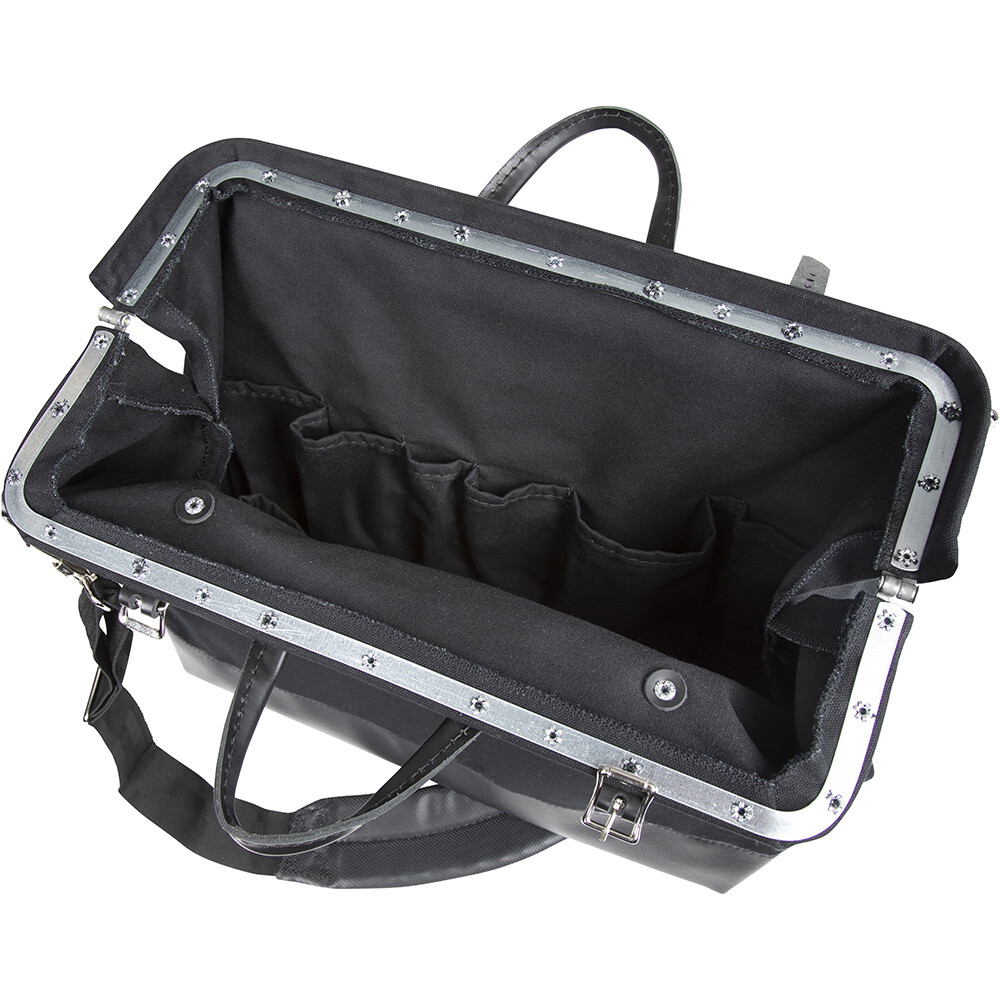 Klein Tools 510218SPBLK Deluxe Black Canvas Tool Bag, 18-Inch