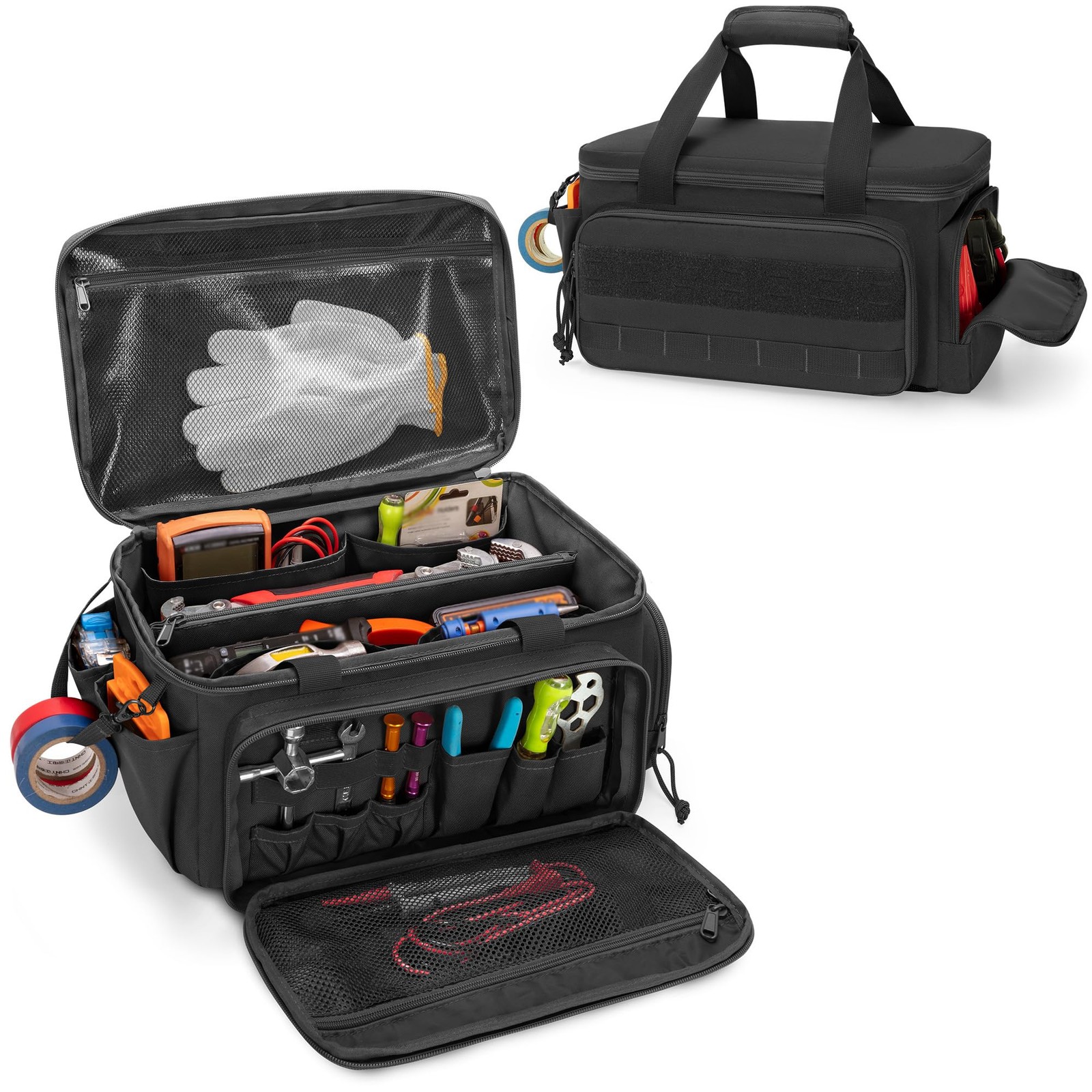 Rexmica 14-Inch Tool Bag with Anti-friction Bottom, Hand 14-Inch, Black