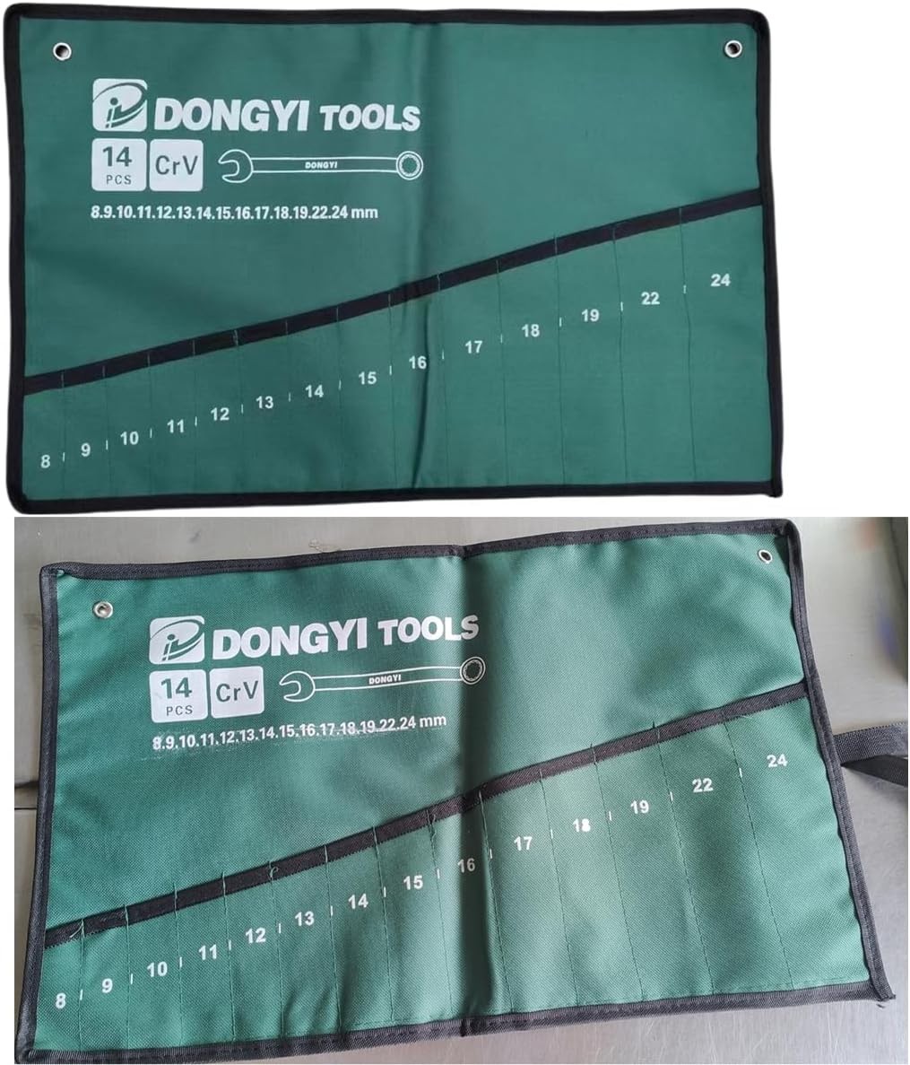 2 Pack Wrench Roll Up Pouch Set Organizer 14 Pocket Slot Canvas…