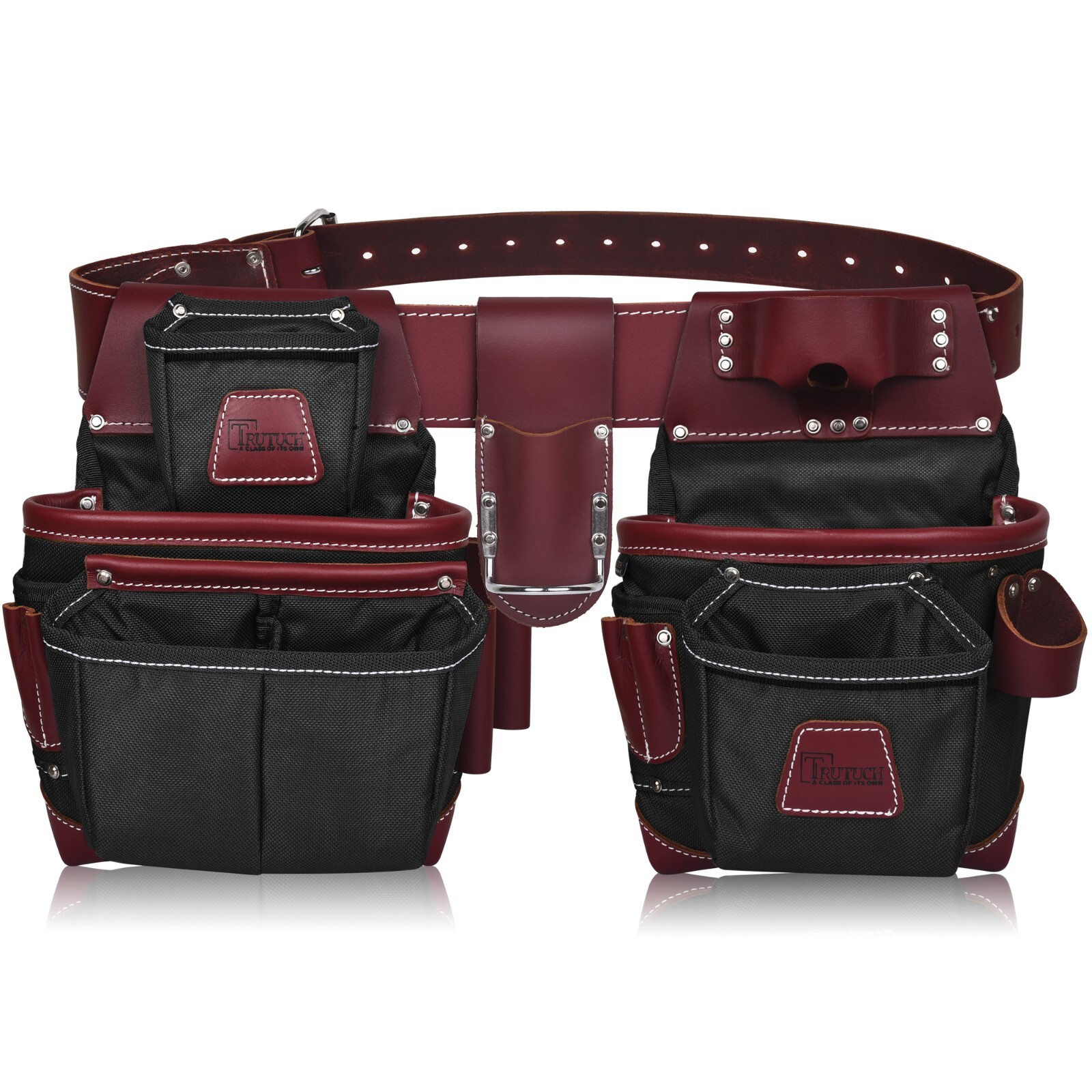 TRUTUCH Nylon and Leather Tool Belt with Leather Work Suspender | Handyman