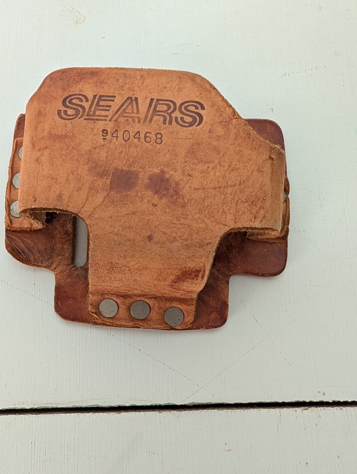 Vintage Sears Leather Tape Measure Belt Case Made In Mexico Brown Leather