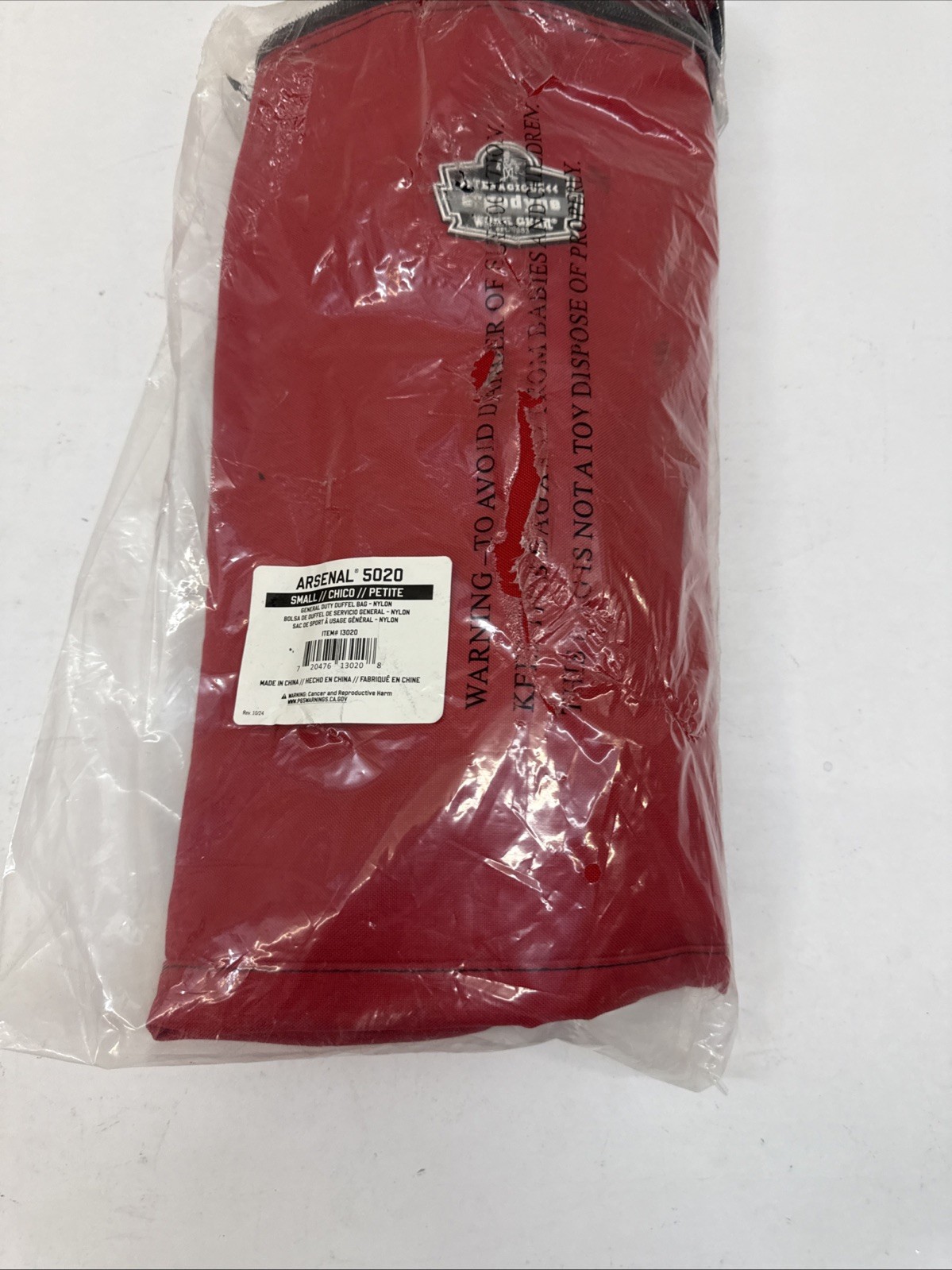 Ergodyne 5020M Tool Duffel Bag, Duffel Bag, Red, 600-Denier Polyester New