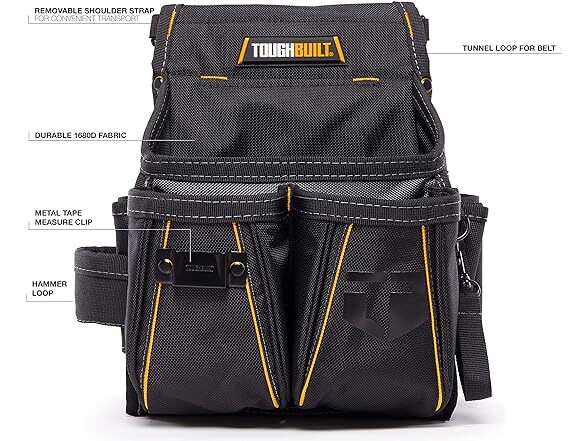 ToughBuilt Electrician Pouch with ClipTech Pouches + Shoulder Strap