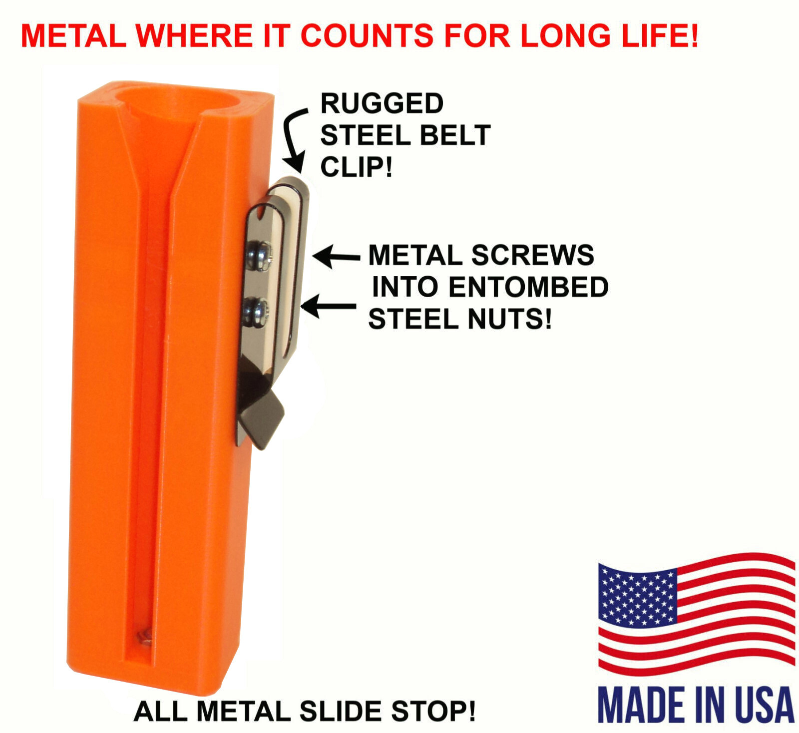 7” EZ SQUARE BELT HOLDER Tool Clip METAL PARTS for 7″ Speed Square Made in USA!