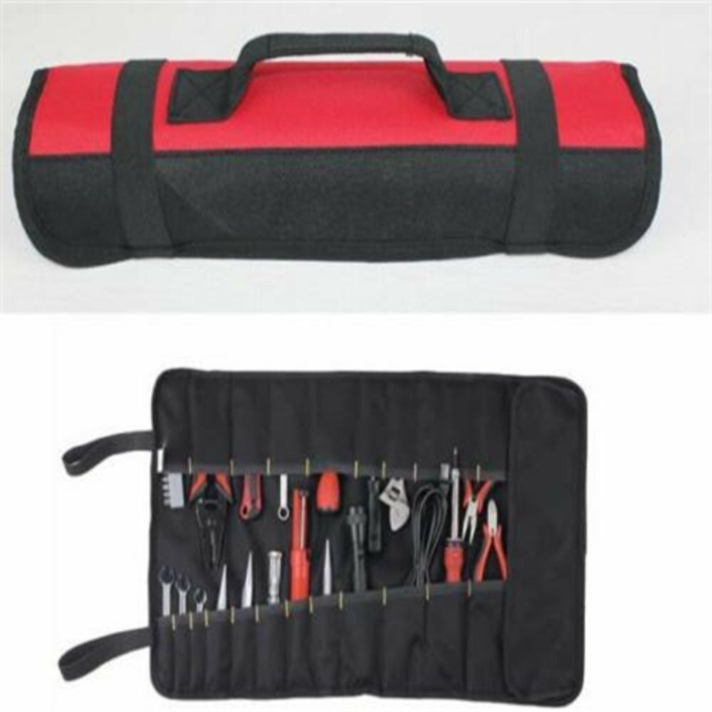 Hardware Tools Roll Plier Screwdriver Spanner Carry Case Pouch Bag 22 Pockets