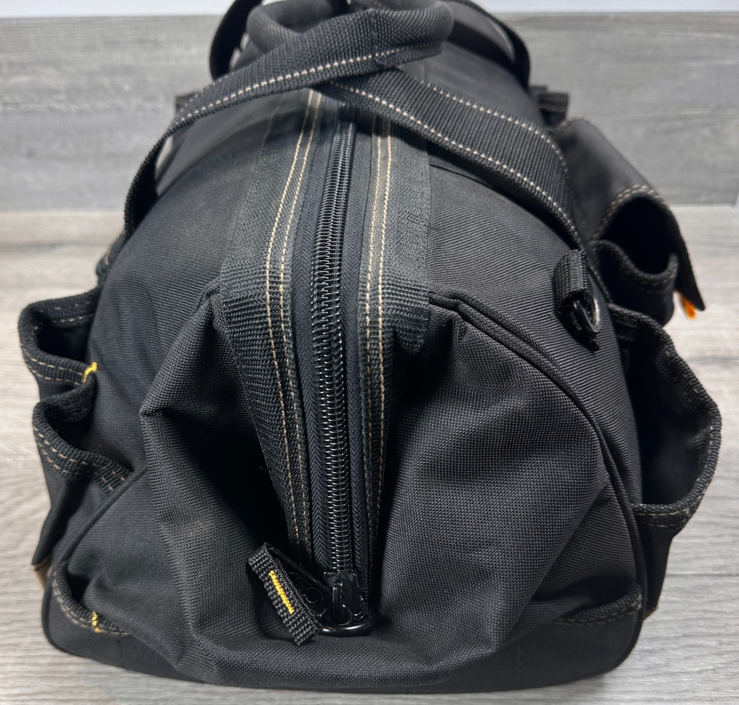 CLC Work Heavy Duty Tool Bag Black Polyester 23 Pockets No Strap 18″ x 11″ Zip