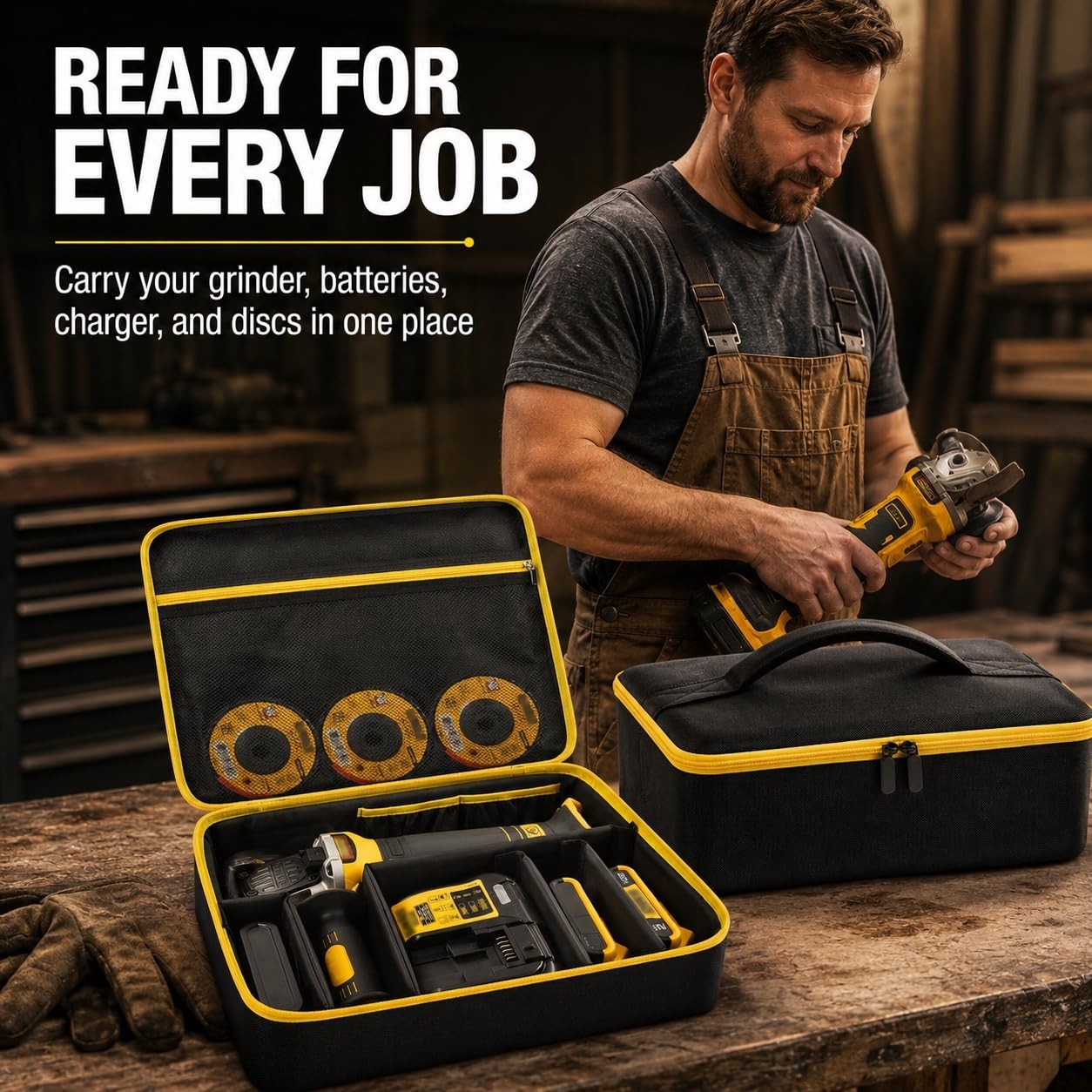 Storage Bag for 20V MAX Angle Grinder & FLEXVOLT Brushless Tools, Battery & Char