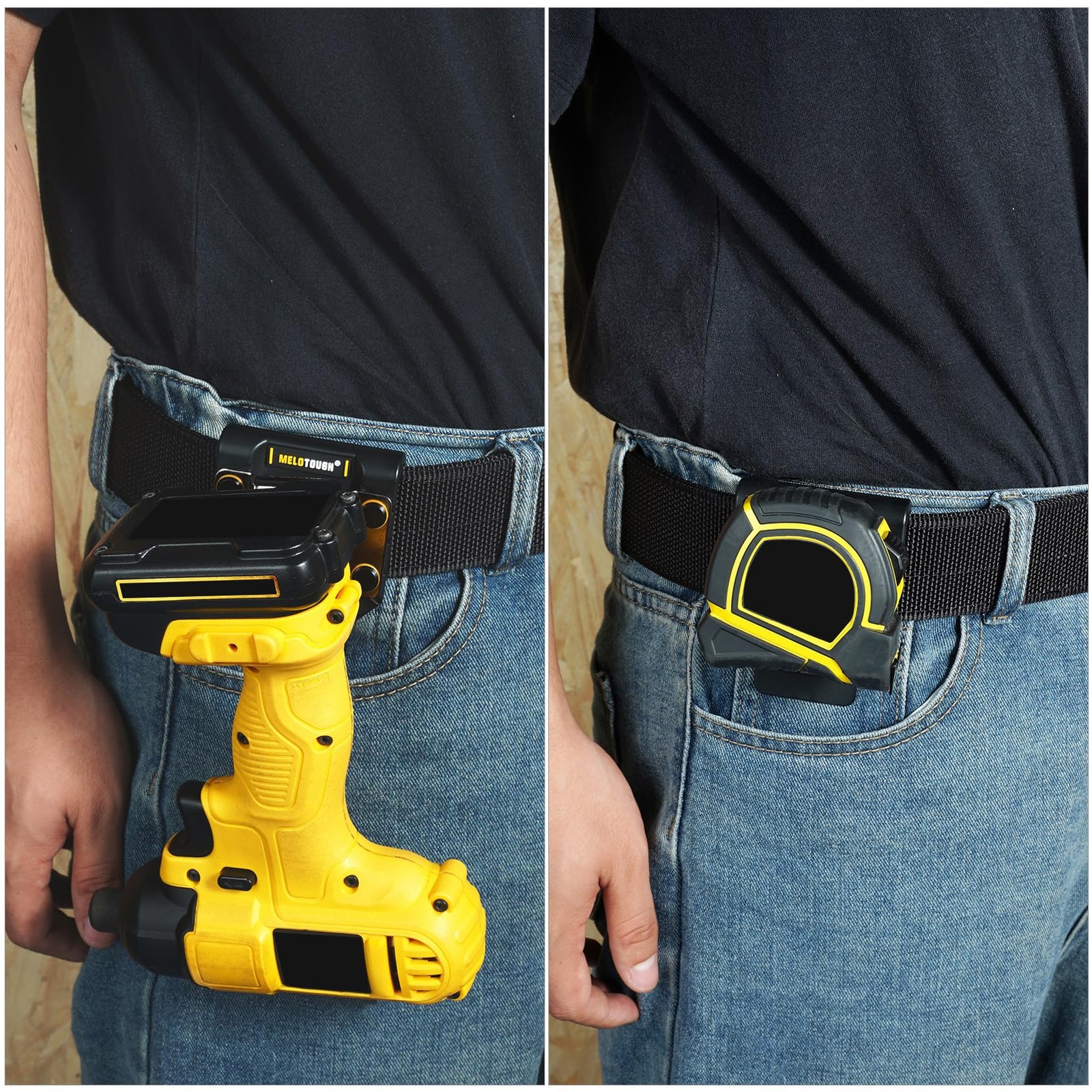 Drill Holder Tool Belt Holster Tape Measure Fits Up to 2.7 Inch Belt Black