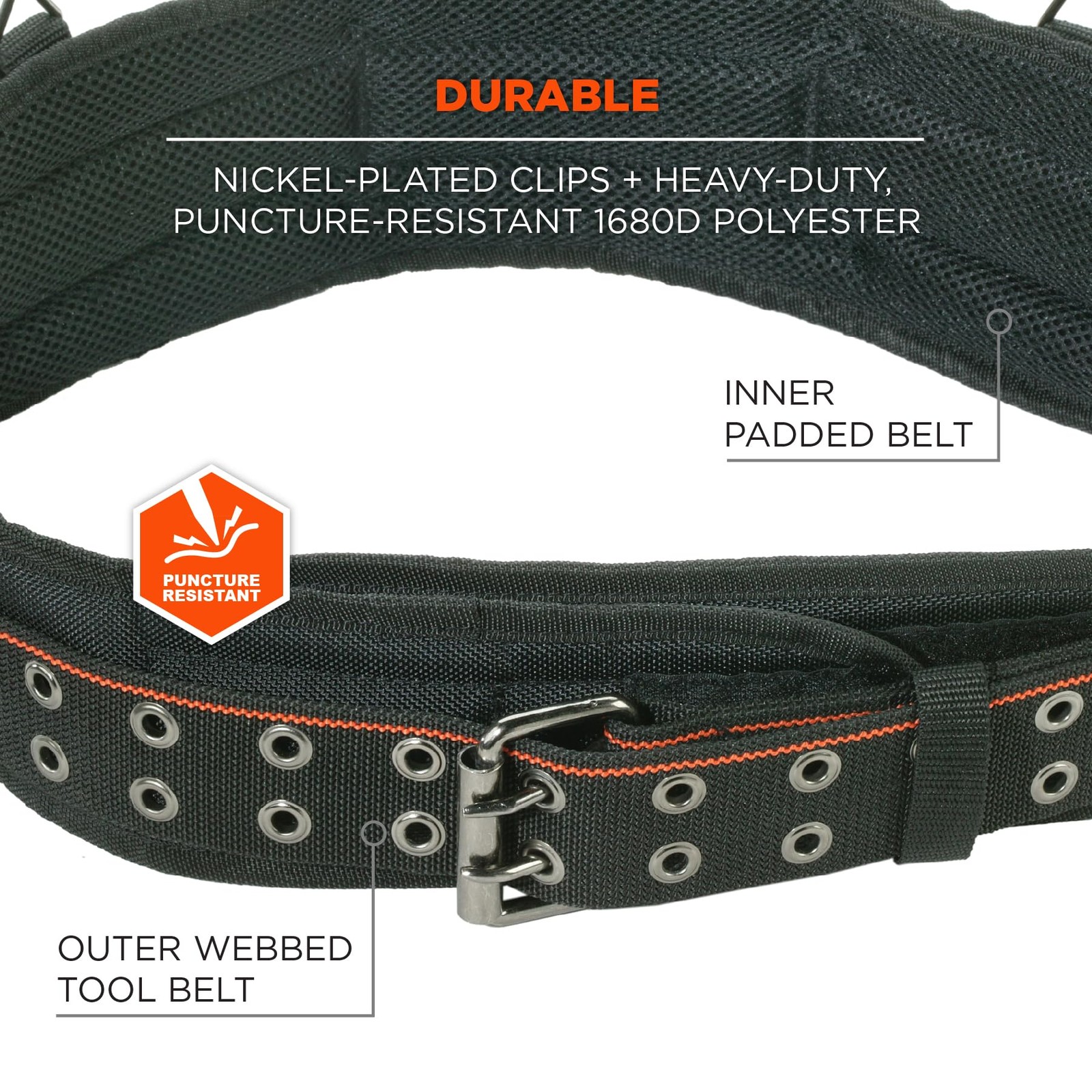 Arsenal 5555 5-Inch Padded Base Layer Tool/Work Belt, Large , Black