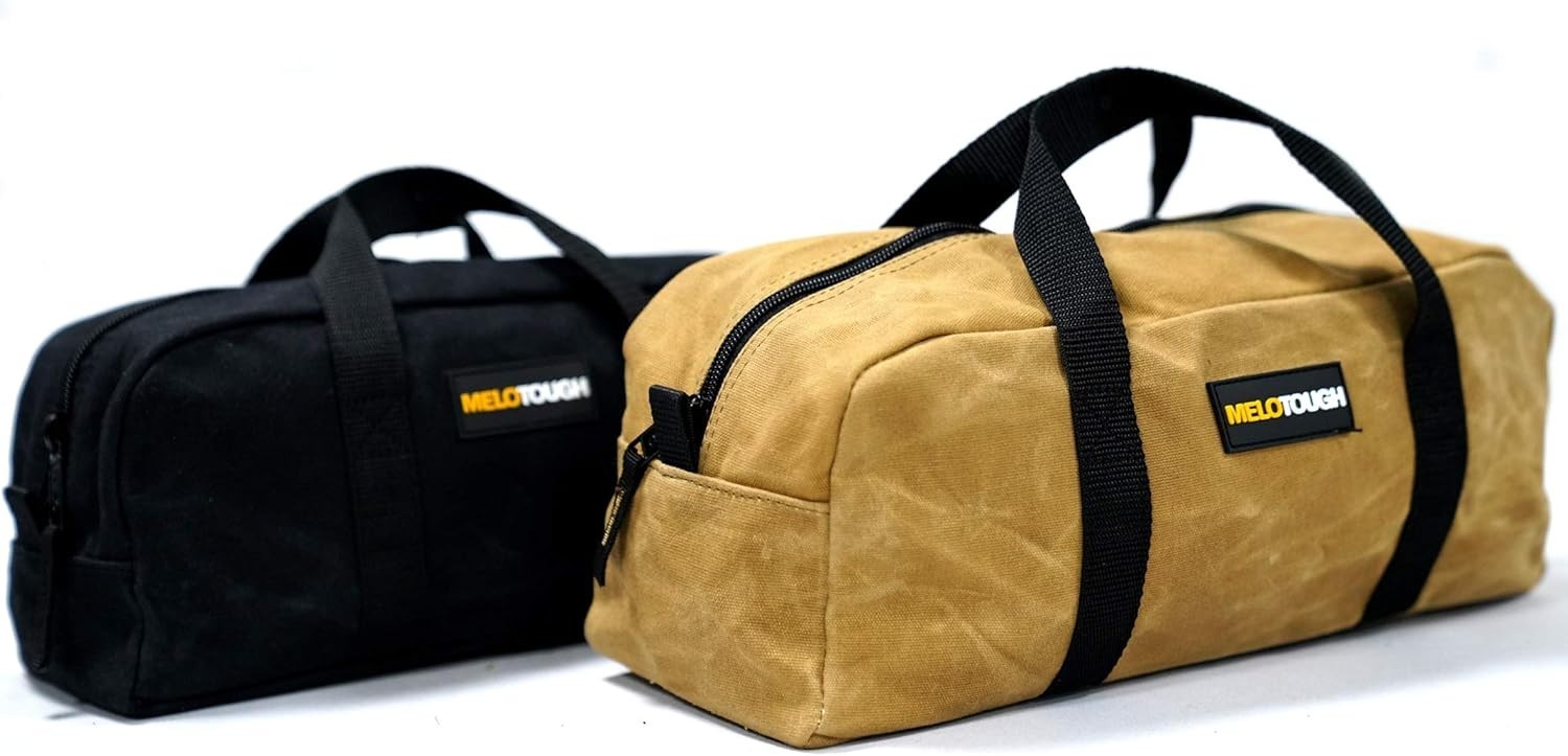 Waxed Canvas Utility Tool Tote bag Combo Kit-Includes 2 Medium Tool Organizer…