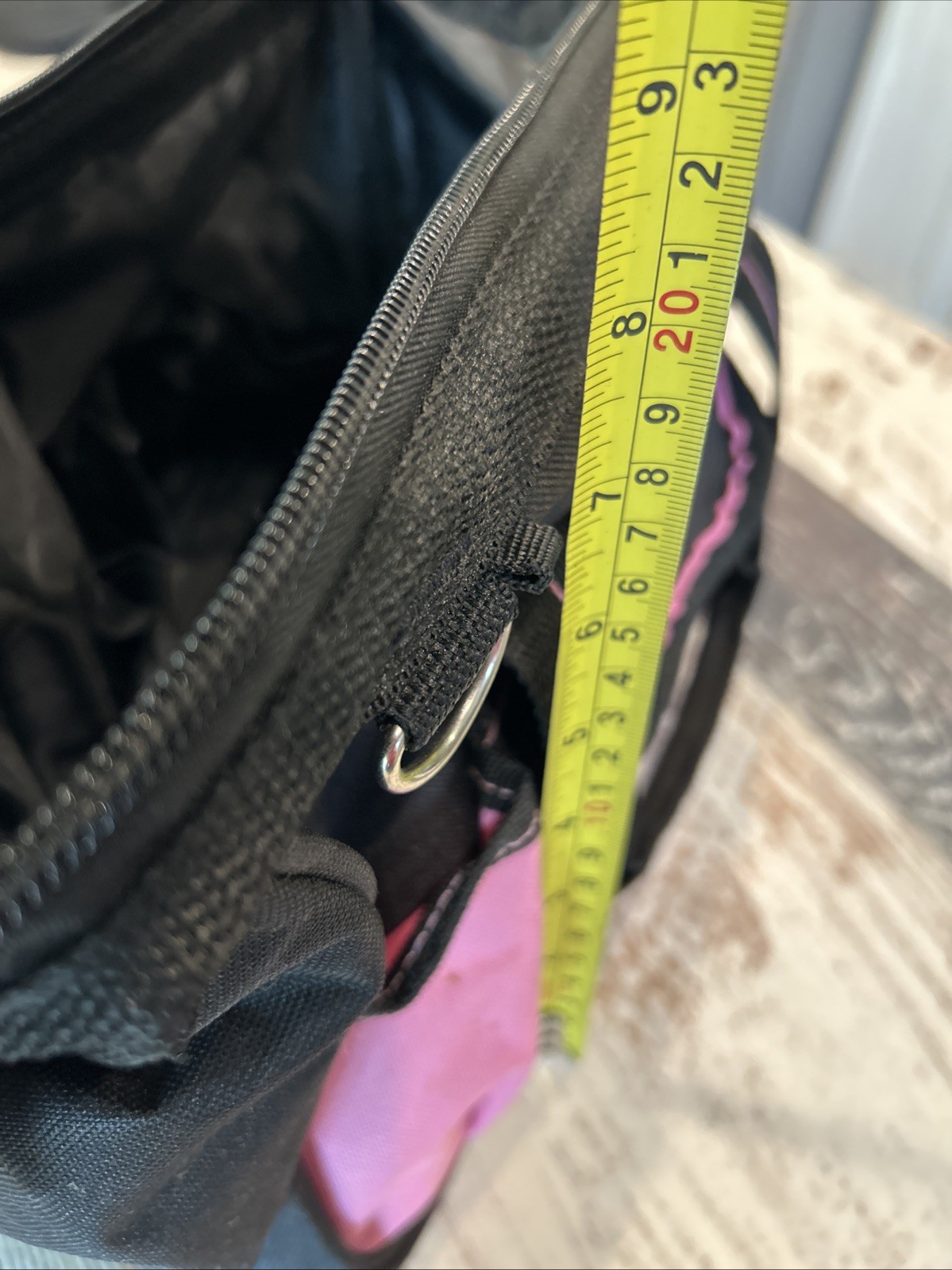 Unbranded Preowned Pink/Black Fabric Women’s Tool Bag with Carry Handle 14”x7”