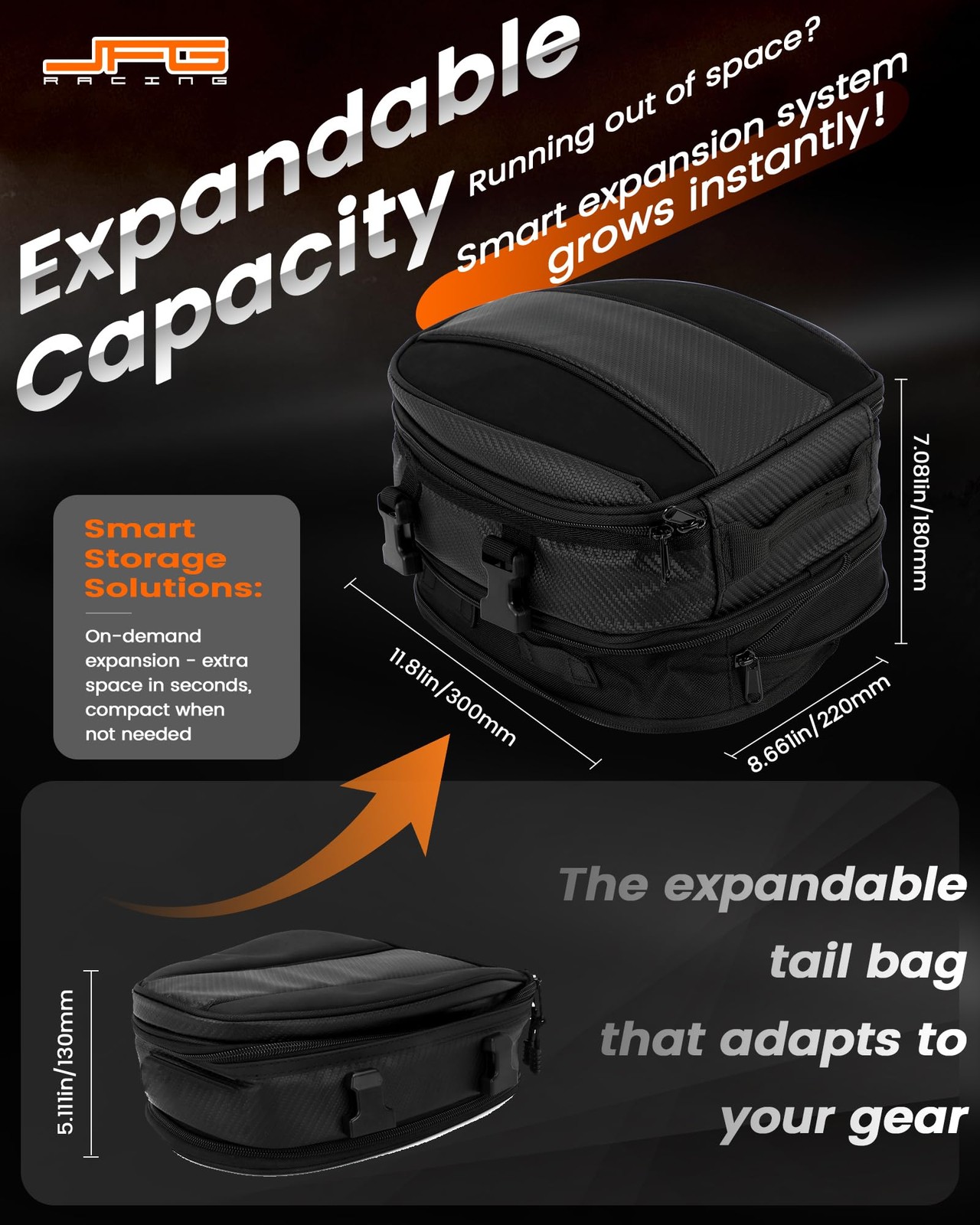 12L Motorcycle Tail Bag Helmet Backpack Dual Use Seat Street Dirt Bike Storage