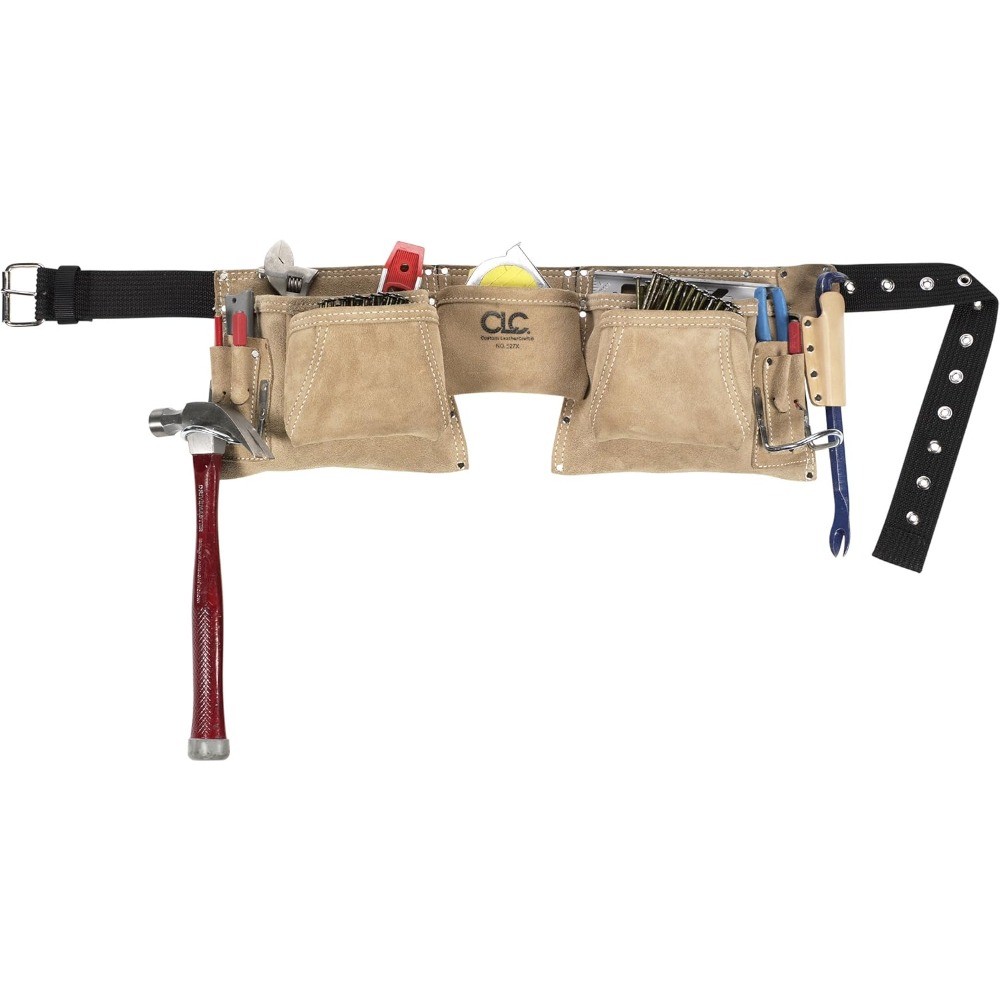 Heavy Duty Cream White Top Grain Suede Work Apron 12 Pockets 2 Hammer Loops