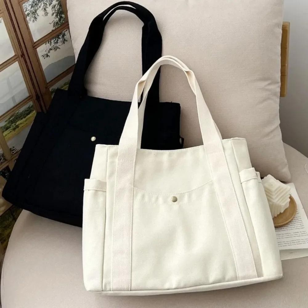 Large Canvas Tote Bag Women Work School College Book Shoulder Shopper Bag