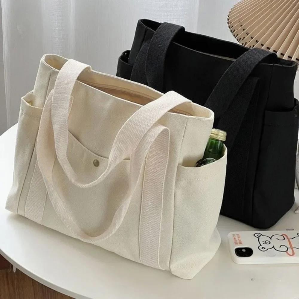 Large Canvas Tote Bag Women Work School College Book Shoulder Shopper Bag