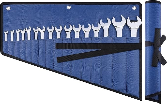 Wrench Roll Organizer 16 Pockets Waterproof 600D Oxford Fabric Tool Bag