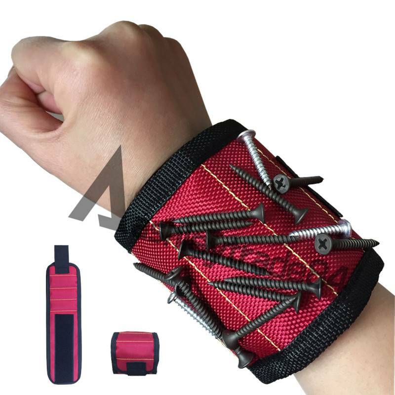 Adjustable Magnetic Wristband Bag Screws Nails Drill Bits Holder Repair Tool