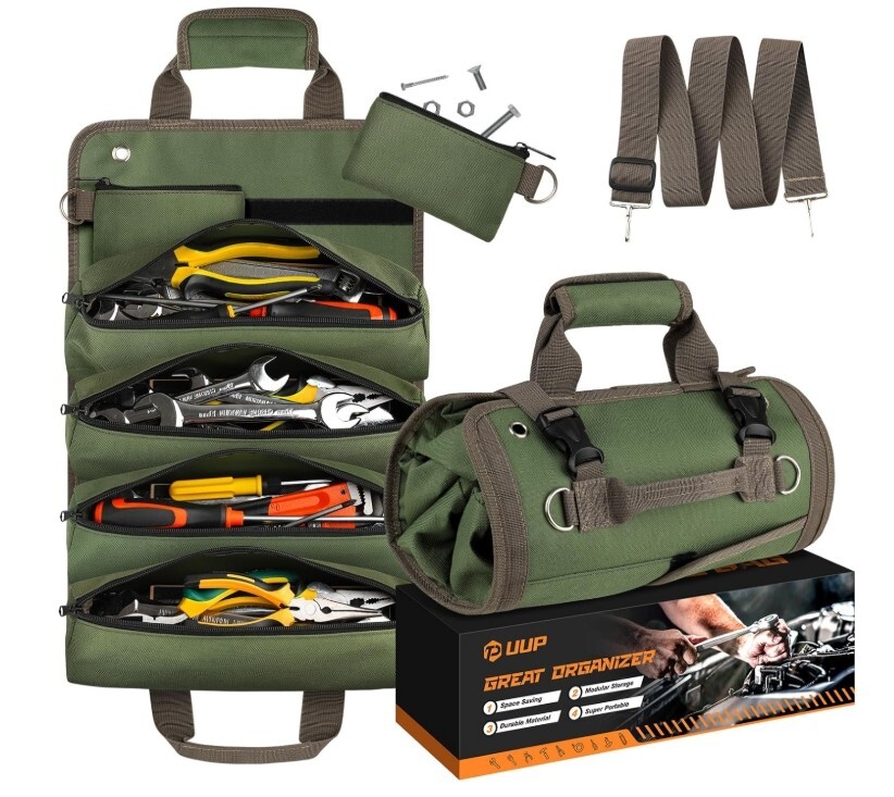 Tool Bag Roll Up,UUP Heavy Duty Rolled Empty Tool Storage Organization,Dad Gifts
