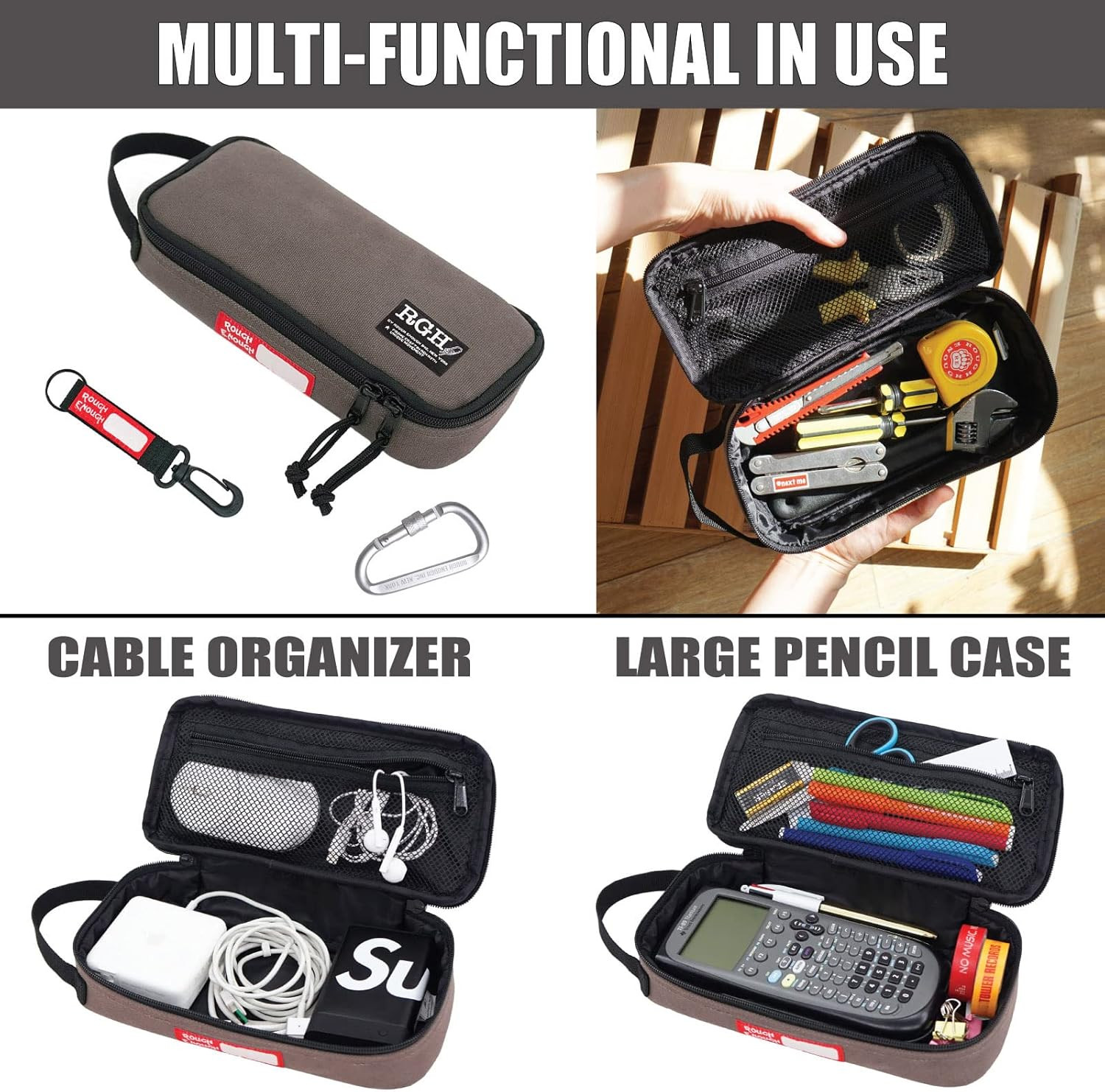 Rough Enough Canvas Tool Bags with Handle & Zipper – Versatile Bundle