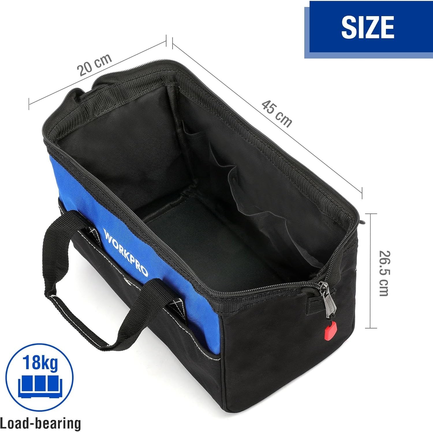 Versatile 18-Inch Tool Bag with Comfortable Shoulder Strap & Internal Loops