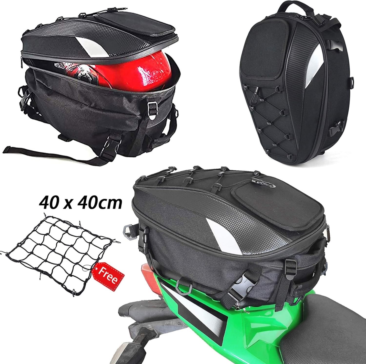 Motorcycle Tail/Seat Bag – Dual Use Waterproof Helmet Bag for Motorbike