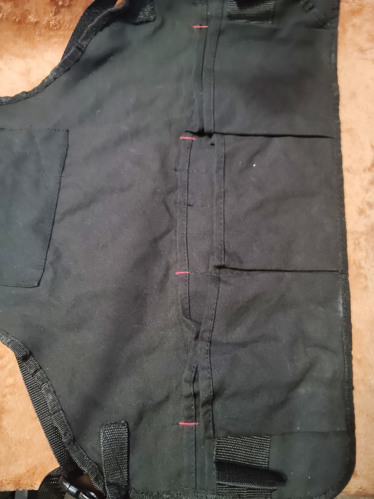Husky Tools 23 Inch 16 Pocket Black Canvas Bib Tool Apron Workshop Equipment