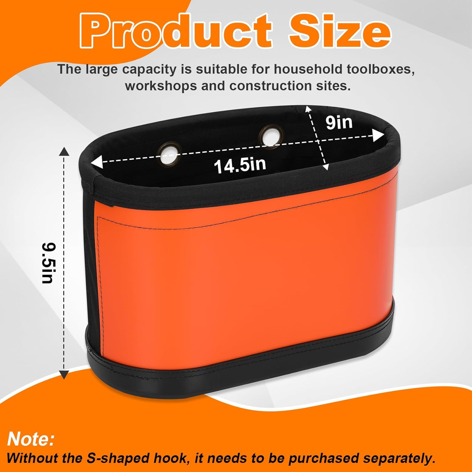 Bucket Tool Organizer with 14 Pockets, Oval Hard Lineman Bucket Bag, Tool Bucket