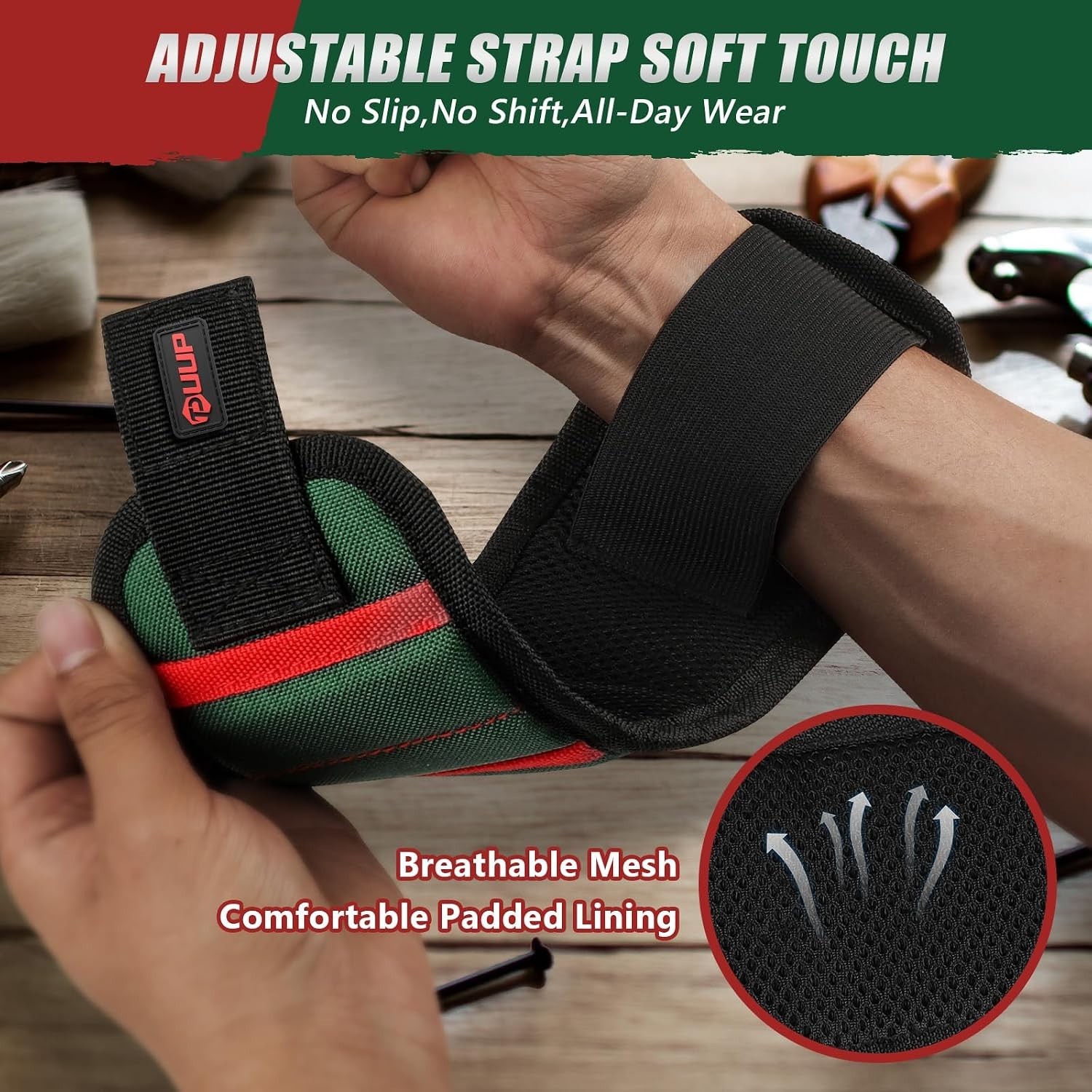 Adjustable Magnetic Wristband with LED Light – Perfect Father’s Day Gift
