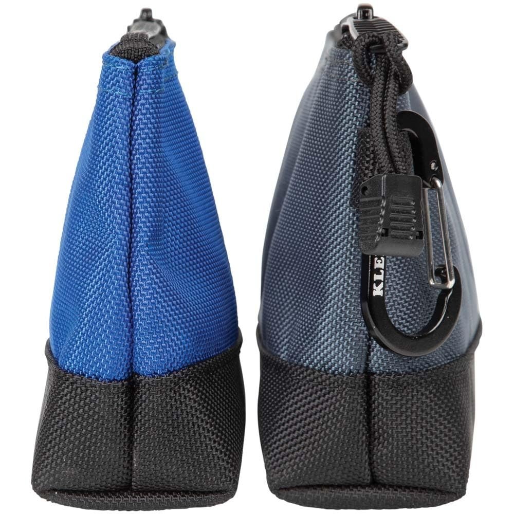 2-Pack Stand-Up Zipper Tool Pouch with Carabiners – 7-Inch Blue & 14-Inch Gray U