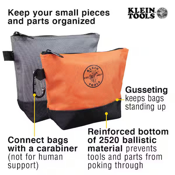 9 in. Stand-Up Zipper Tool Bag (2-Pack)