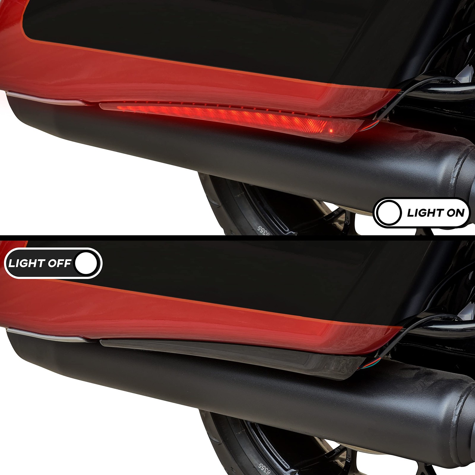 LED Saddlebag Side Marker Lights Kit, Smoked Lens Extend Rear Saddlebag Brake Tu