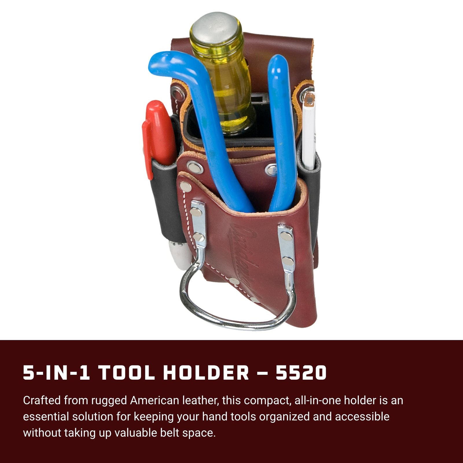 Occidental Leather 5-in-1 Tool Holder, OxyRed – Provides 5X the Tool Capacity…