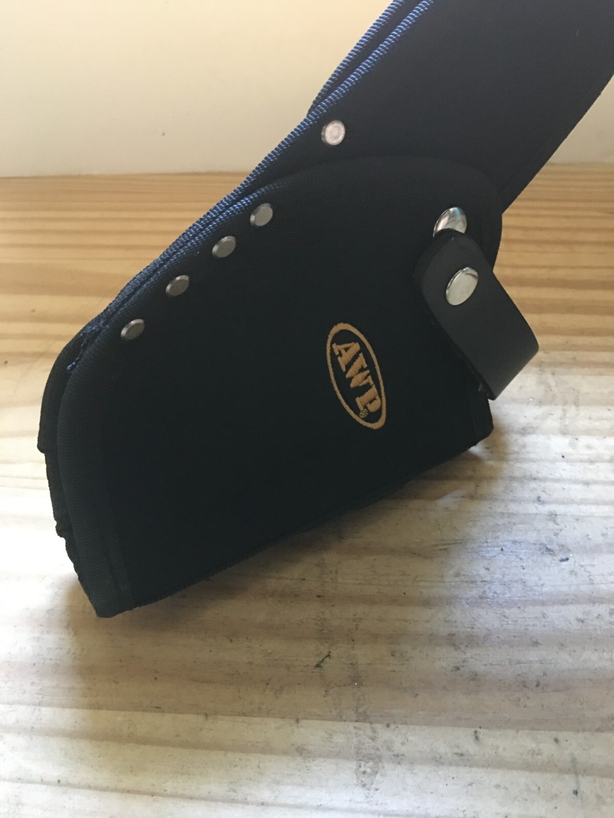 AWP Black Canvas and Leather Drill Bit Holster Holder Saddle Strap One Size