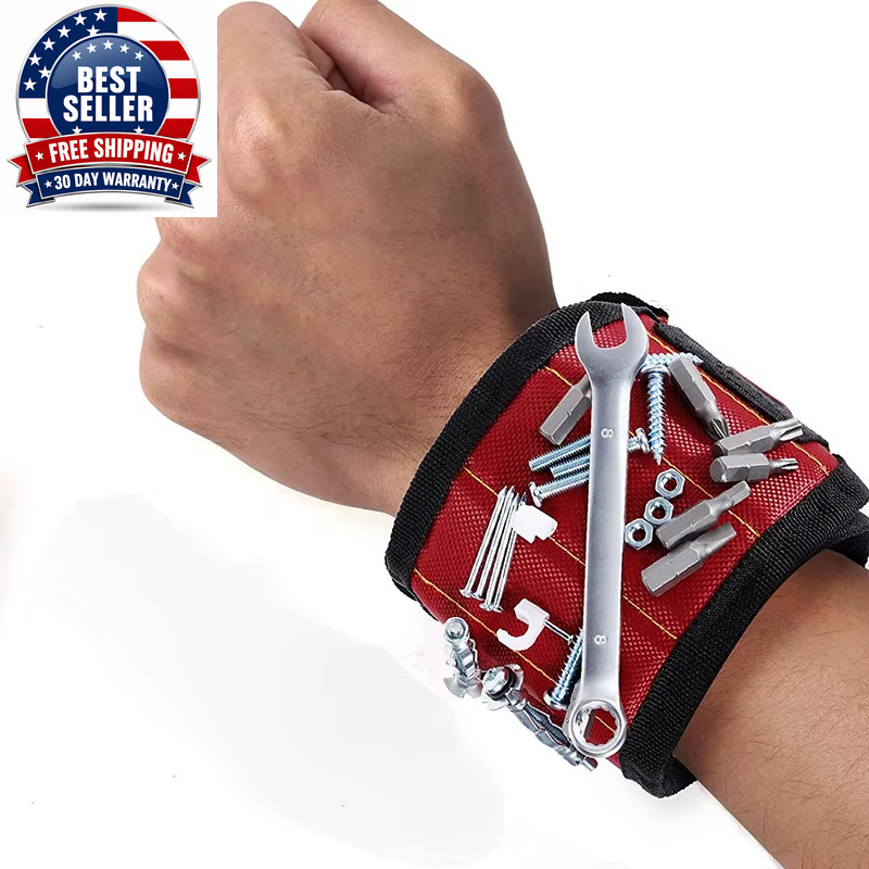Magnetic Wristband for Holding Screws,Nails，Drilling Bits,Wrist Tool Holder Belt