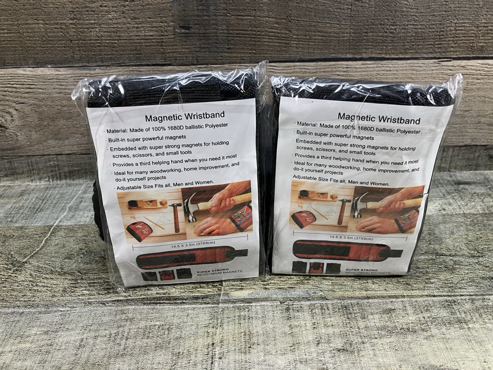 Powerful Magnetic Wristband Tool Adjustable, Ballistic Polyester, Set Of 2 New