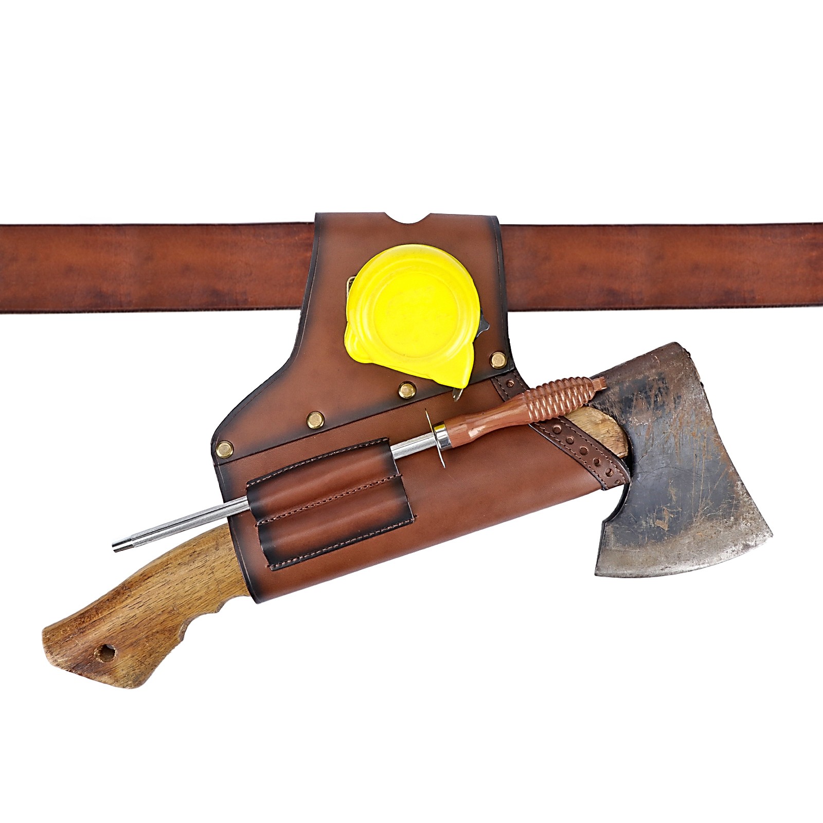 TOURBON Felling Axe Scabbard Logging Tape Measure Files Saw Scrench Belt Holster