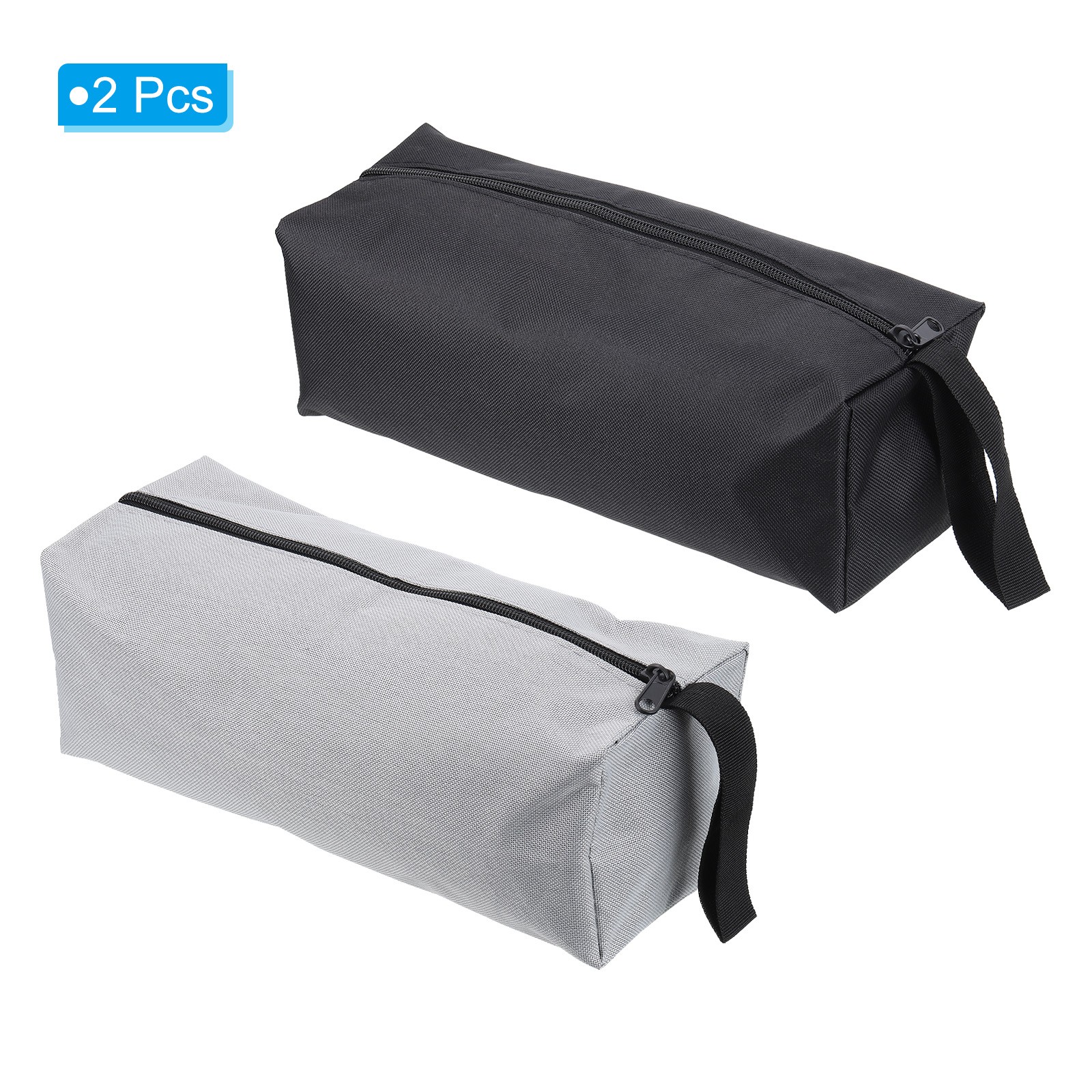 12″ Zipper Tool Pouch 2pcs Multipurpose Tool Bag Waterproof Tote Bag, Black Grey