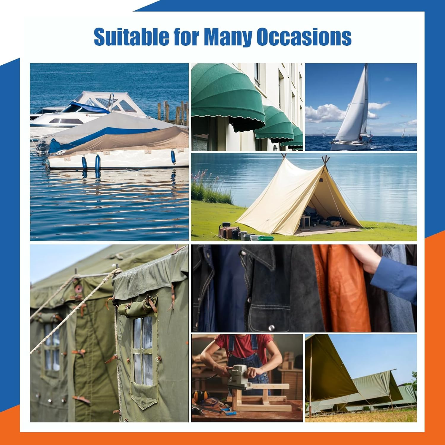 150 PCS Canvas Snap Fastener Tool Set, Marine-Grade 3/8″ Stainless Steel Snaps,