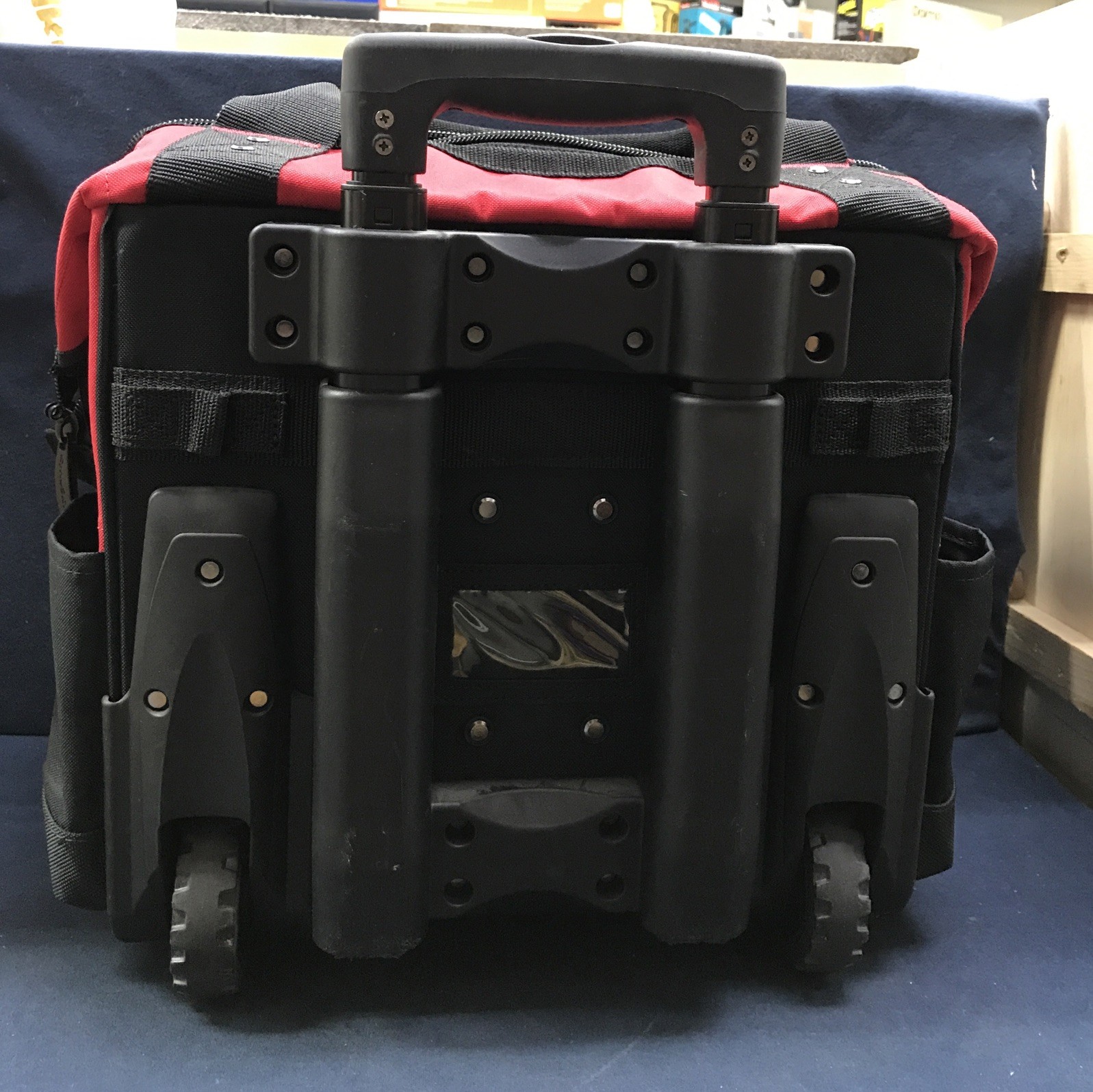 Husky Rolling Tool Bag 14 in. 13-Pocket Weatherproof Zippered Top Polyester