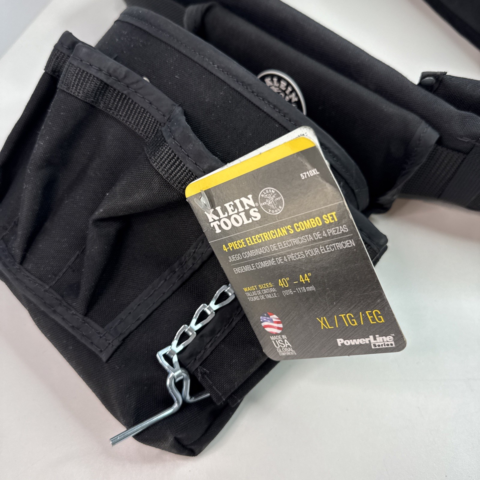 Klein Tools 5710XL Electrician’s Padded Tool Belt Pouch Combo 27 Pockets 4-Piece