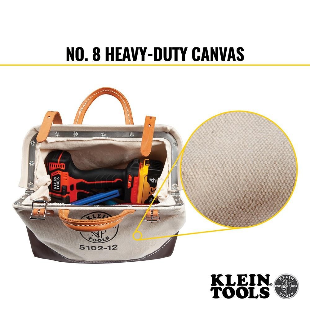 KLEIN TOOLS 5102-12 Canvas Tool Bag, 12-Inch