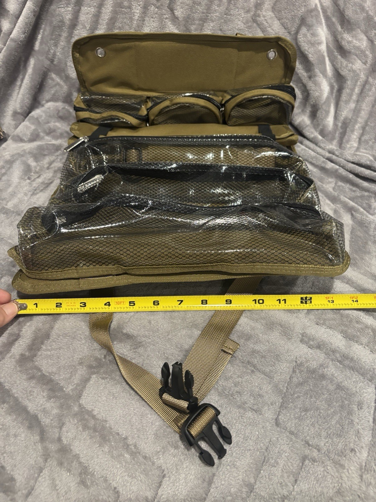 NEW Roll up Camo tool bag organizer with transparent pockets with zippers