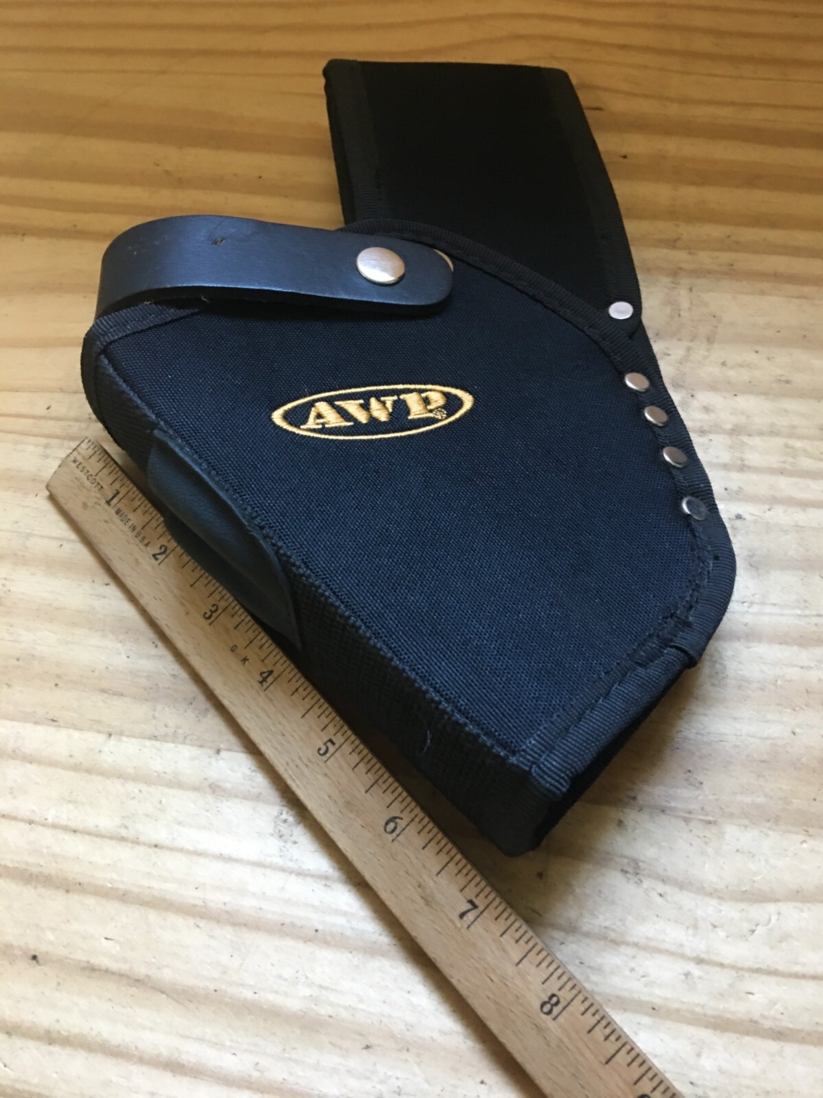 AWP Black Canvas and Leather Drill Bit Holster Holder Saddle Strap One Size
