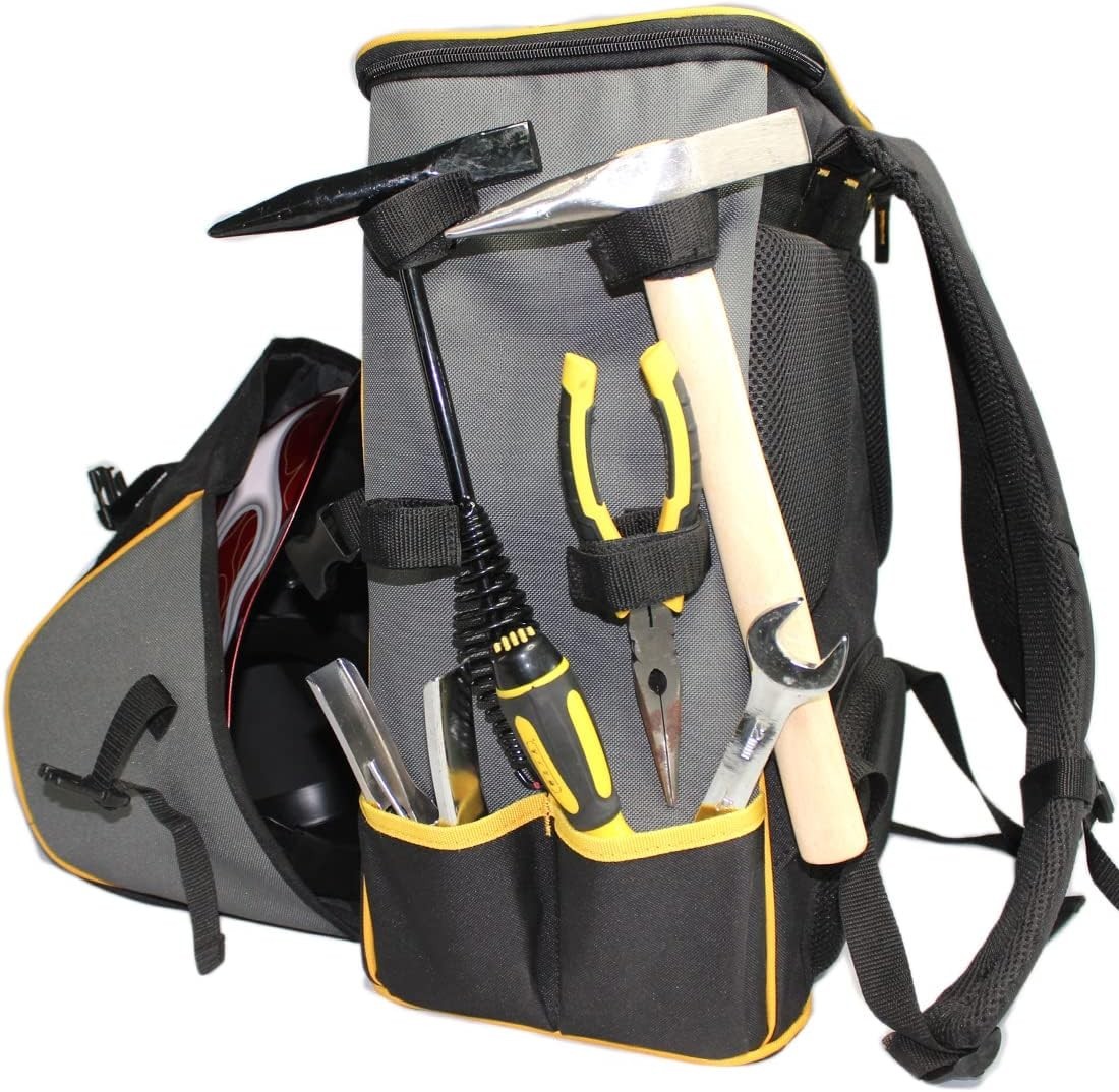 Large Capacity Welding Tool Backpack Gear Pack Bag w/Helmet Catch Welder Gift