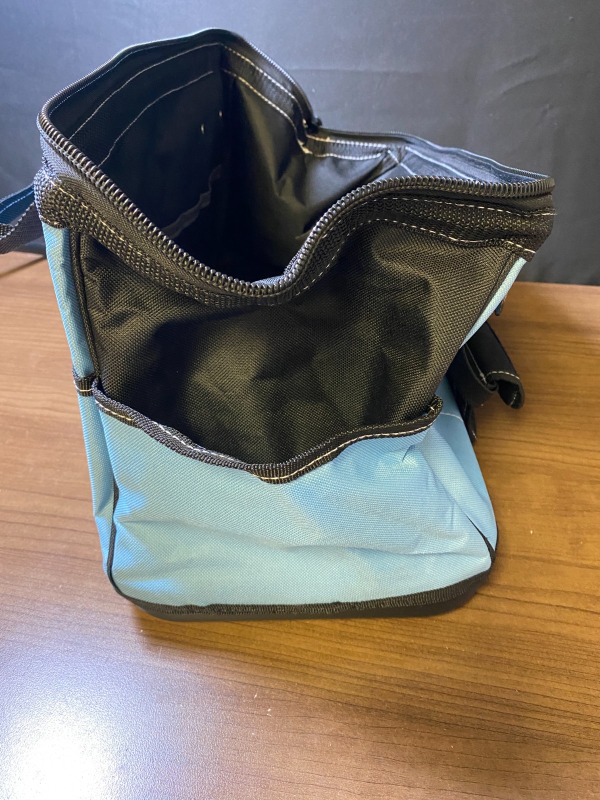 Hurricane Blue Black Shoulder Strap Multi Pockets Wide Mouth Tool Bag