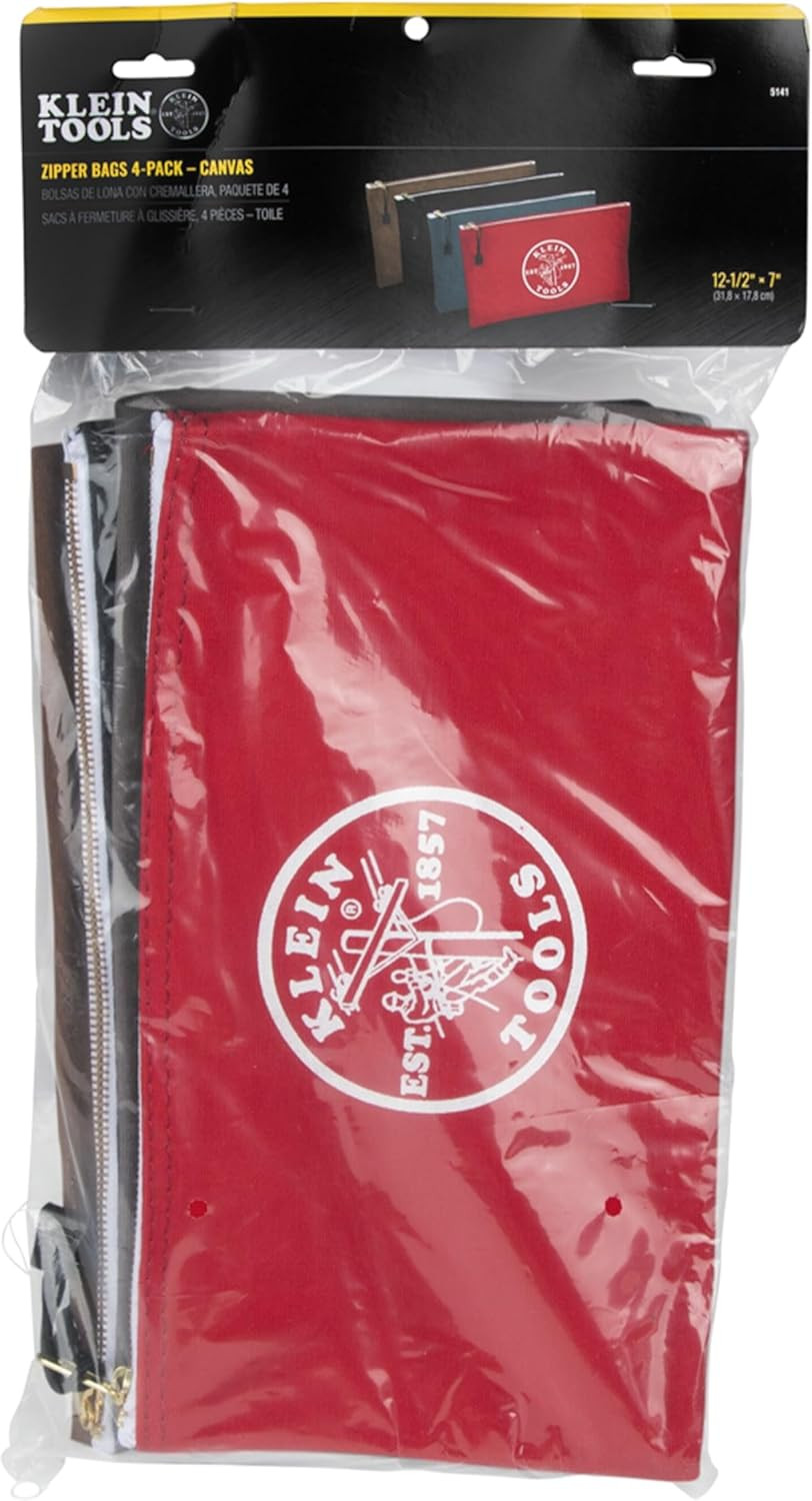 5141 Zipper Tool Bag, Tool Pouch, Bank Deposit Canvas Utility Bag, 12.5 X 7-Inch